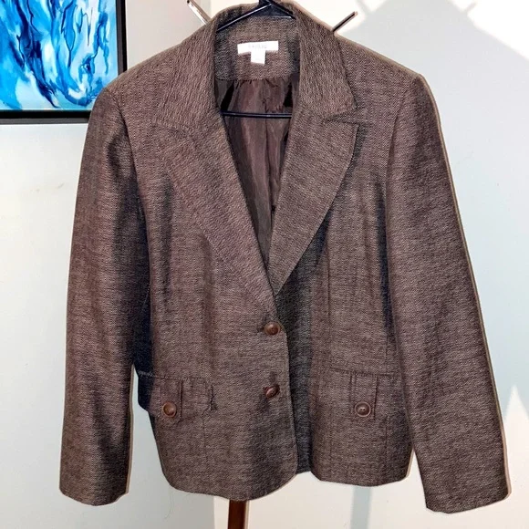 Dress Barn Jackets Coats Dressbarn Womens Vintage Brown Blazerjacket Size 6w Poshmark